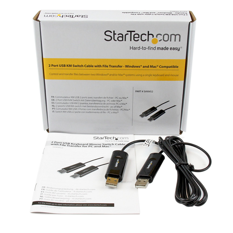 StarTech SVKMS2 KM Switch Cable with File Transfer for Mac and PC - USB 2.0